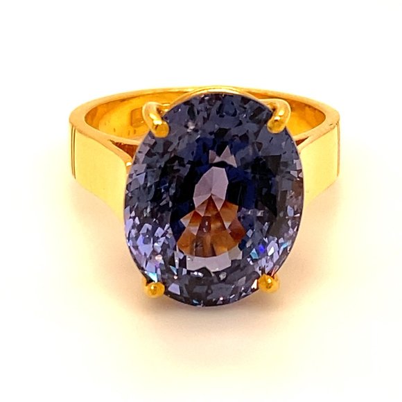 GIA Certified Color Change Spinel 14.00ct 22K Ring - Picture 3 of 11